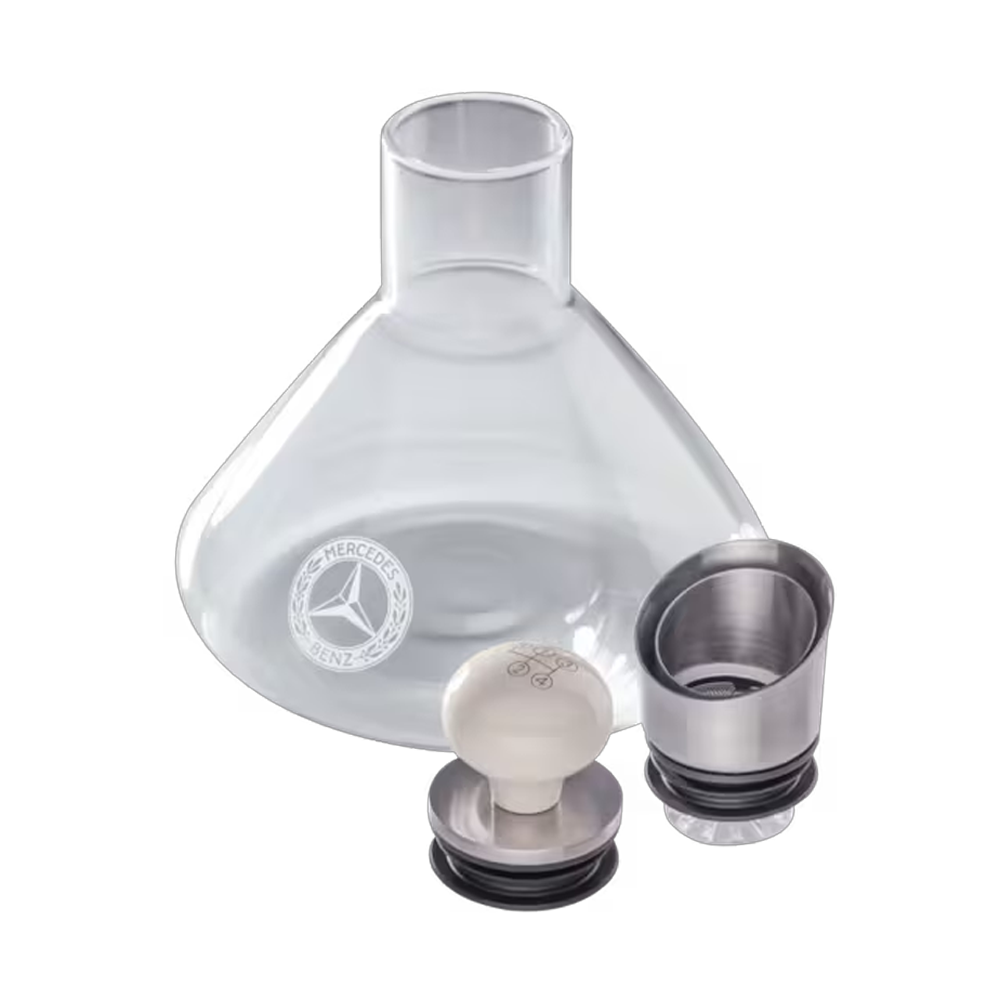 Mercedes-Benz Dekantierkaraffe Wein Dekanter aus Glas mit 300 SL Schaltknauf