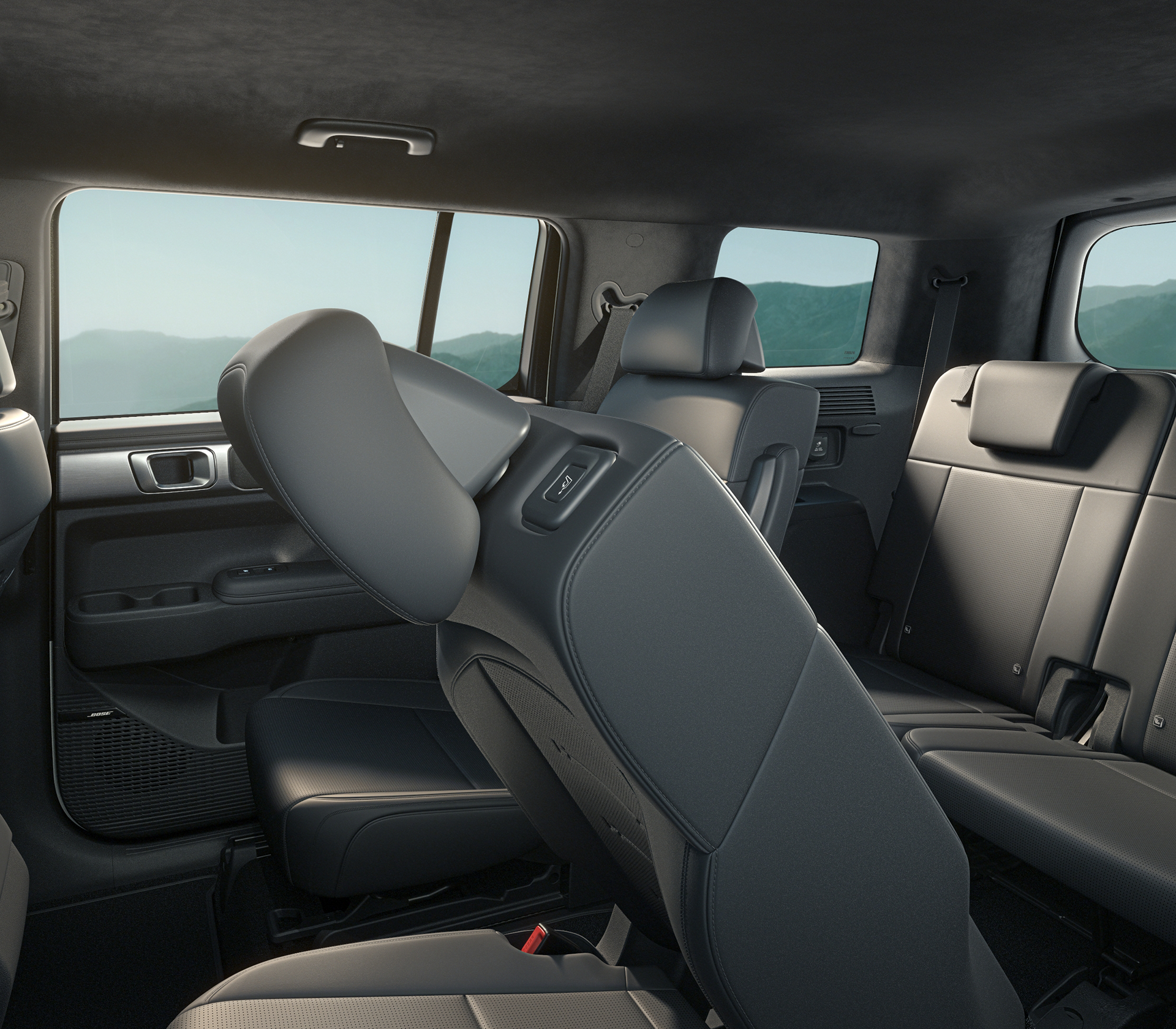 Hyundai SANTA FE Innenraum Sitze, die sich gerade umklappen