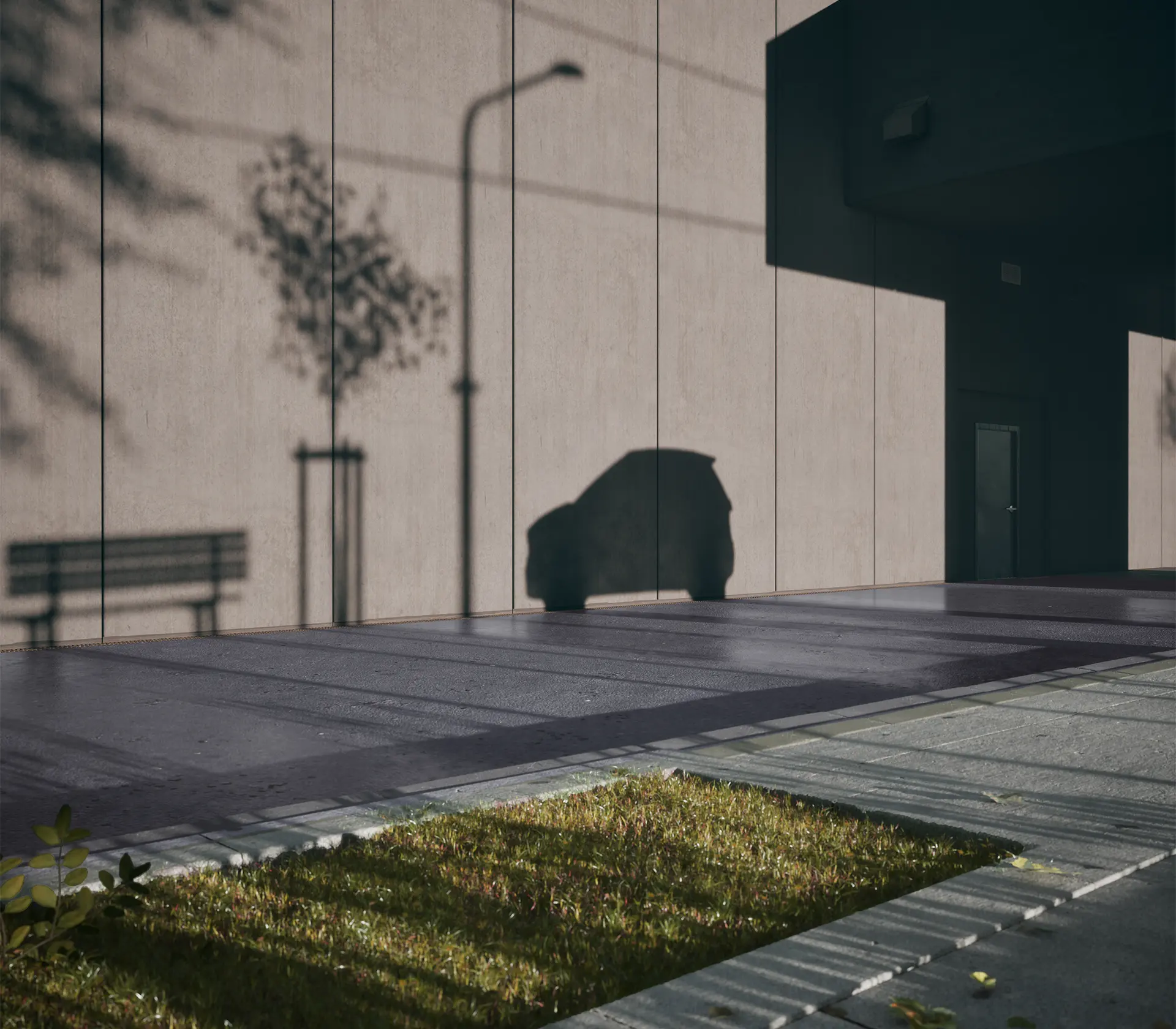 die Silhouette vom smart #2 vor einer grauen Wand