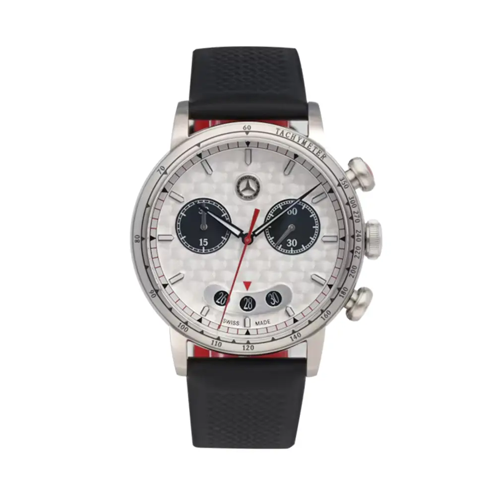 Mercedes-Benz Herrenchronograph CLASSIC Silberpfeil Edelstahl Kalbsleder