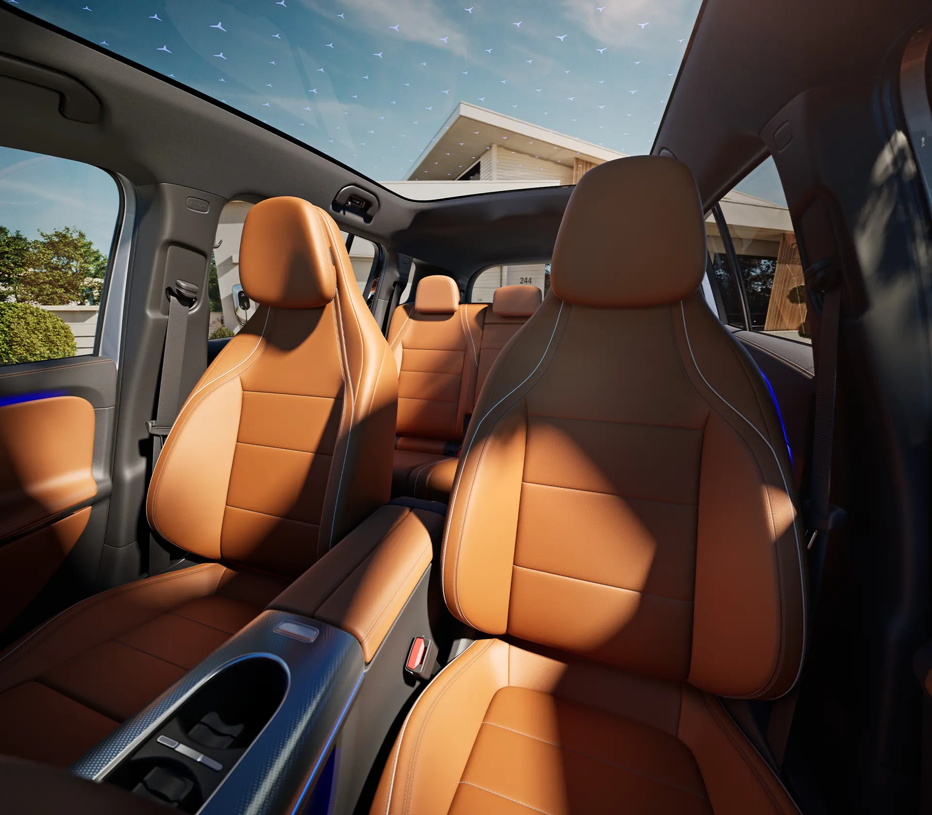 Innenraum des GLB mit Sky Controll Panoramadach