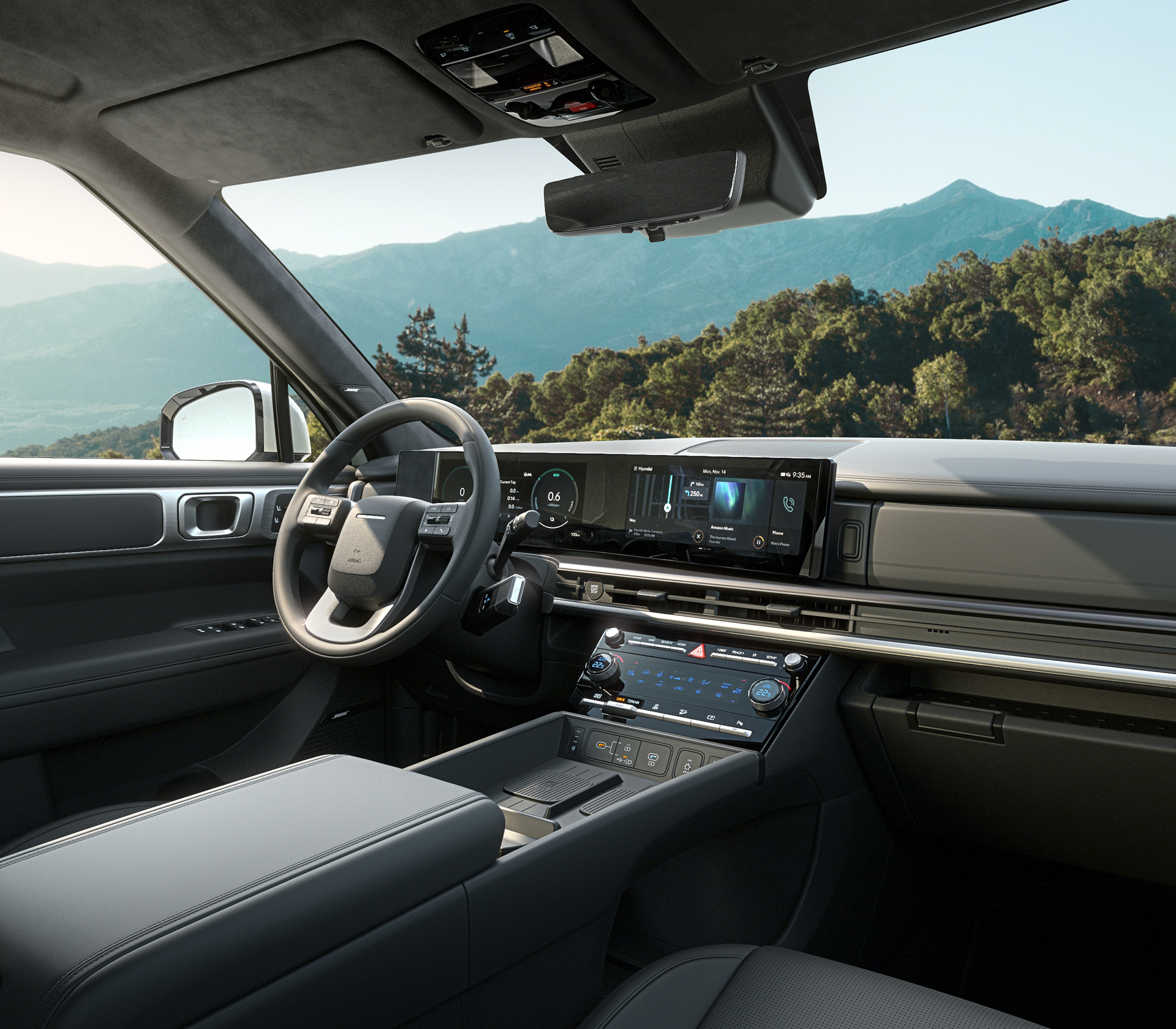 Hyundai SANTA FE Innenansciht dunkles Interieur