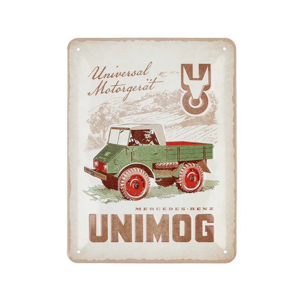 Mercedes-Benz Unimog Blechschild Vintage Design 15 x 20 cm