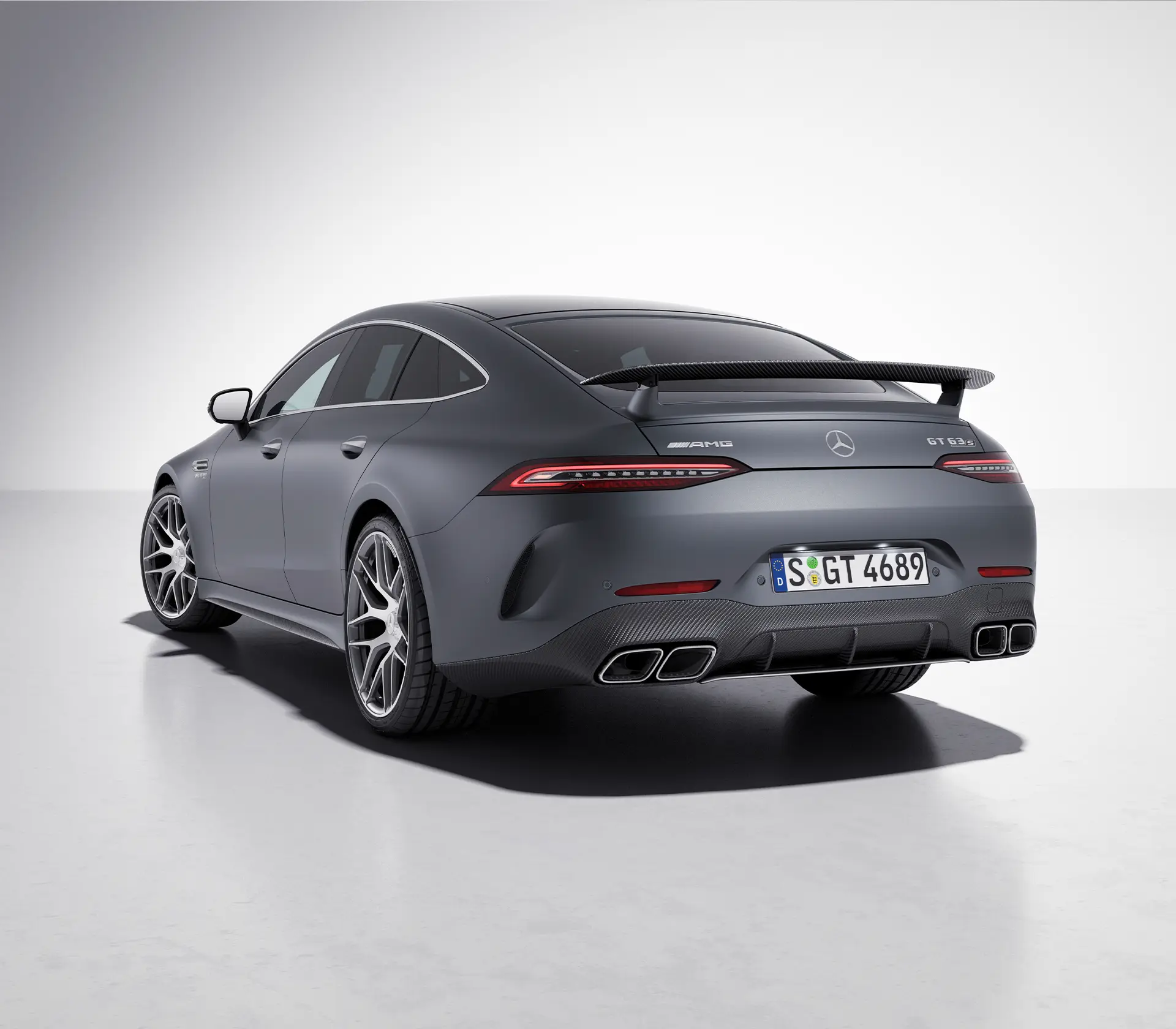 Mercedes-AMG Gt-4Türer Heckansicht mit Spoiler