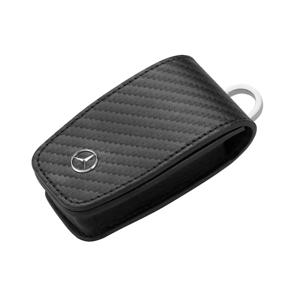 Mercedes-Benz Schlüsseletui aus Carbonleder mit 3D-Sternniete