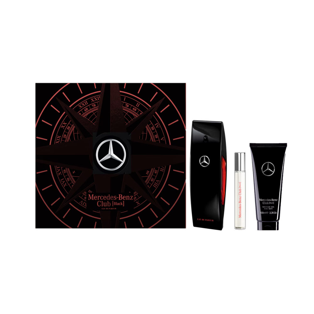 Mercedes-Benz Club Black Geschenkset Eau de Parfum, Duschgel und Taschenzerstäuber Herren