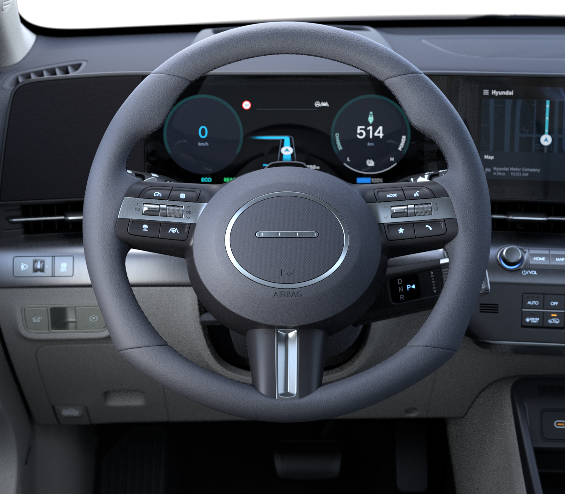 Hyundai SUV Kona elektro Nahaufnahme des Lenkrads