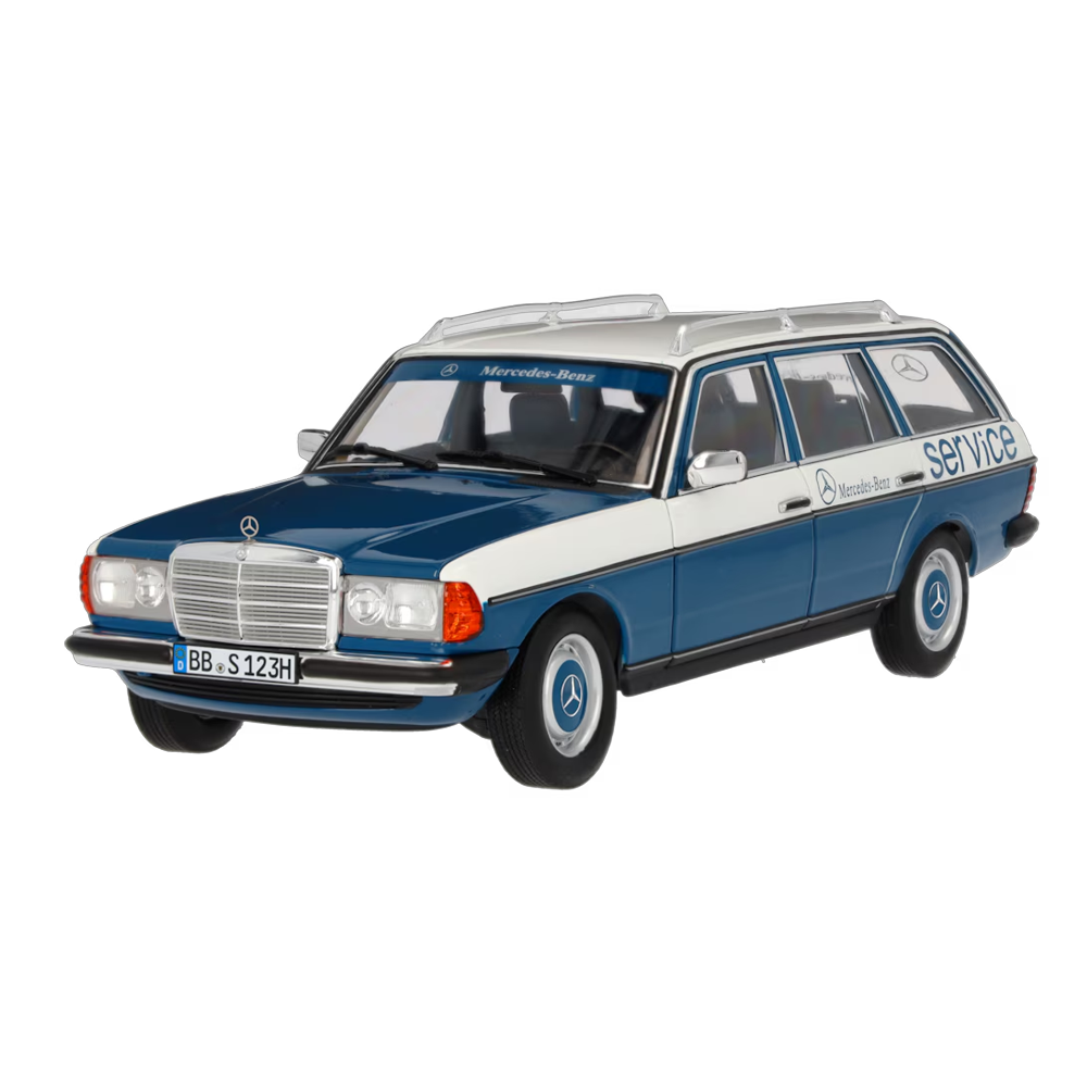 Mercedes-Benz 200 T-Modell S123 (1980-1985) Servicewagen Blau Norev 1:18