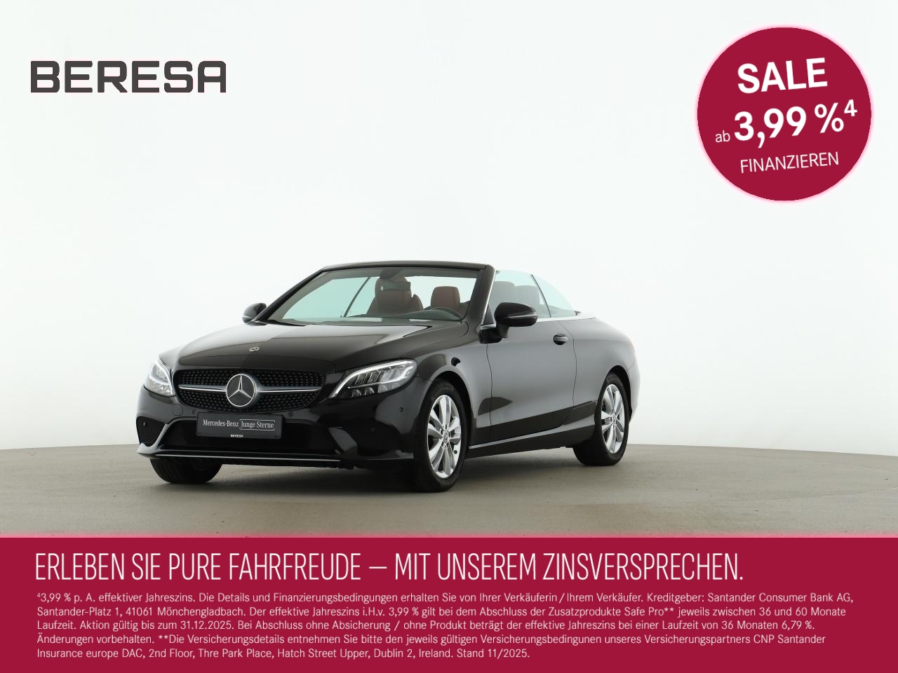 C 220 d Cabriolet Leder rot Park-Ass. Sitzhz LED