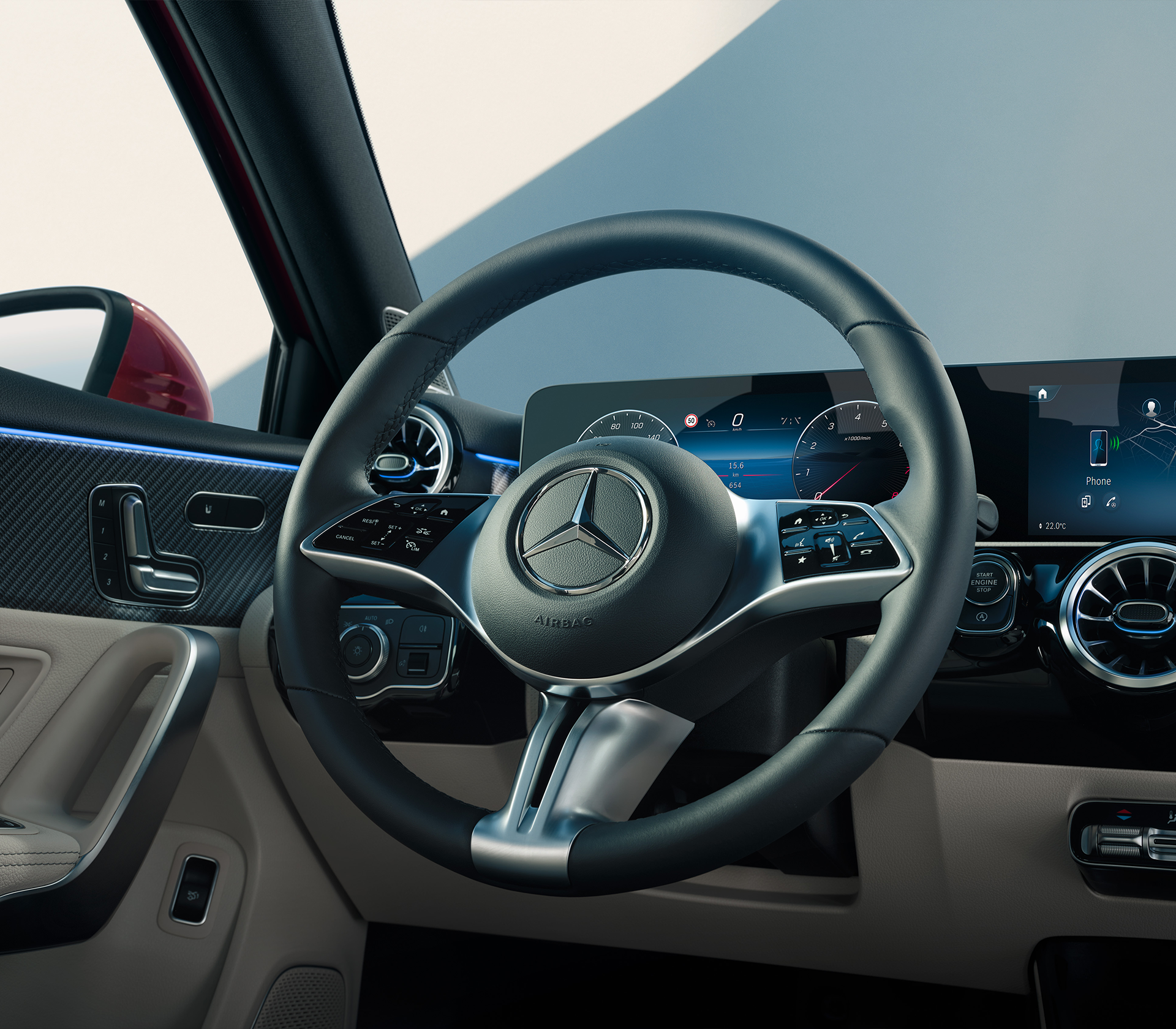 Mercedes-Benz- A-Klasse Lenkrad.