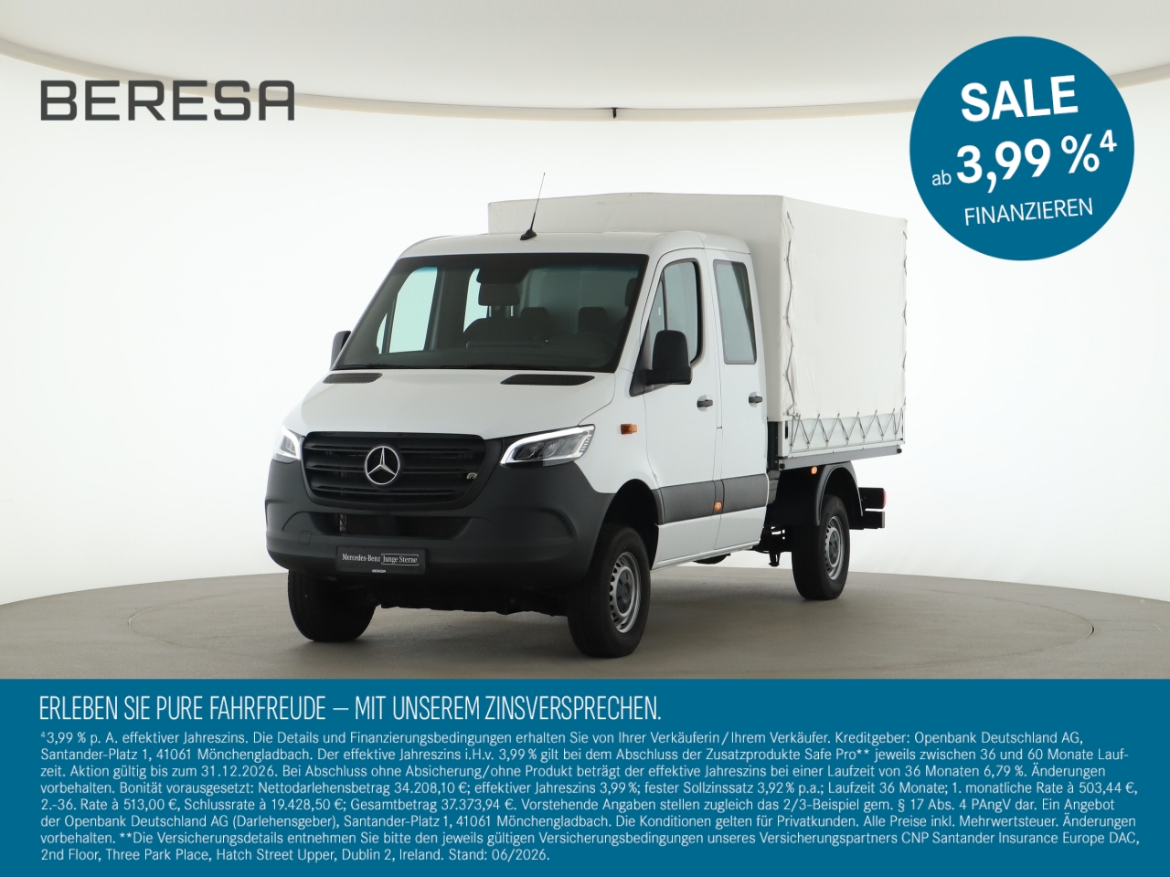 Sprinter 319 CDI Pritsche DOKA 4x4 6 Sitzer LED