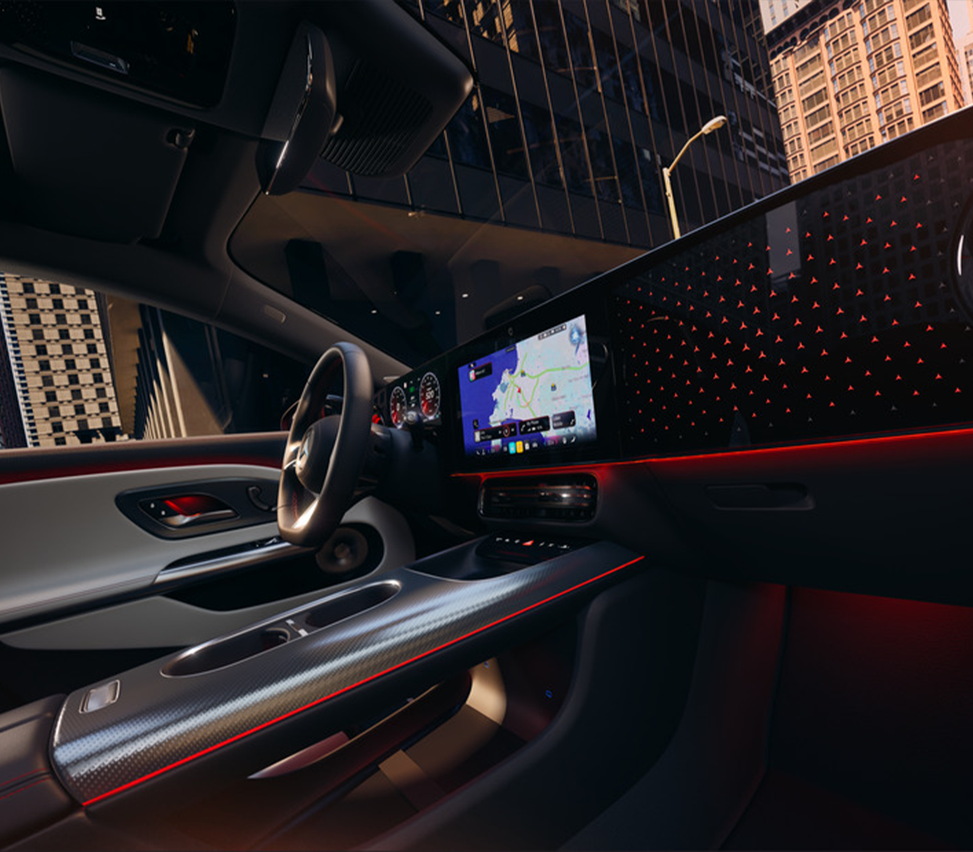 CLA elektrisch Interieur Front Seitenansicht