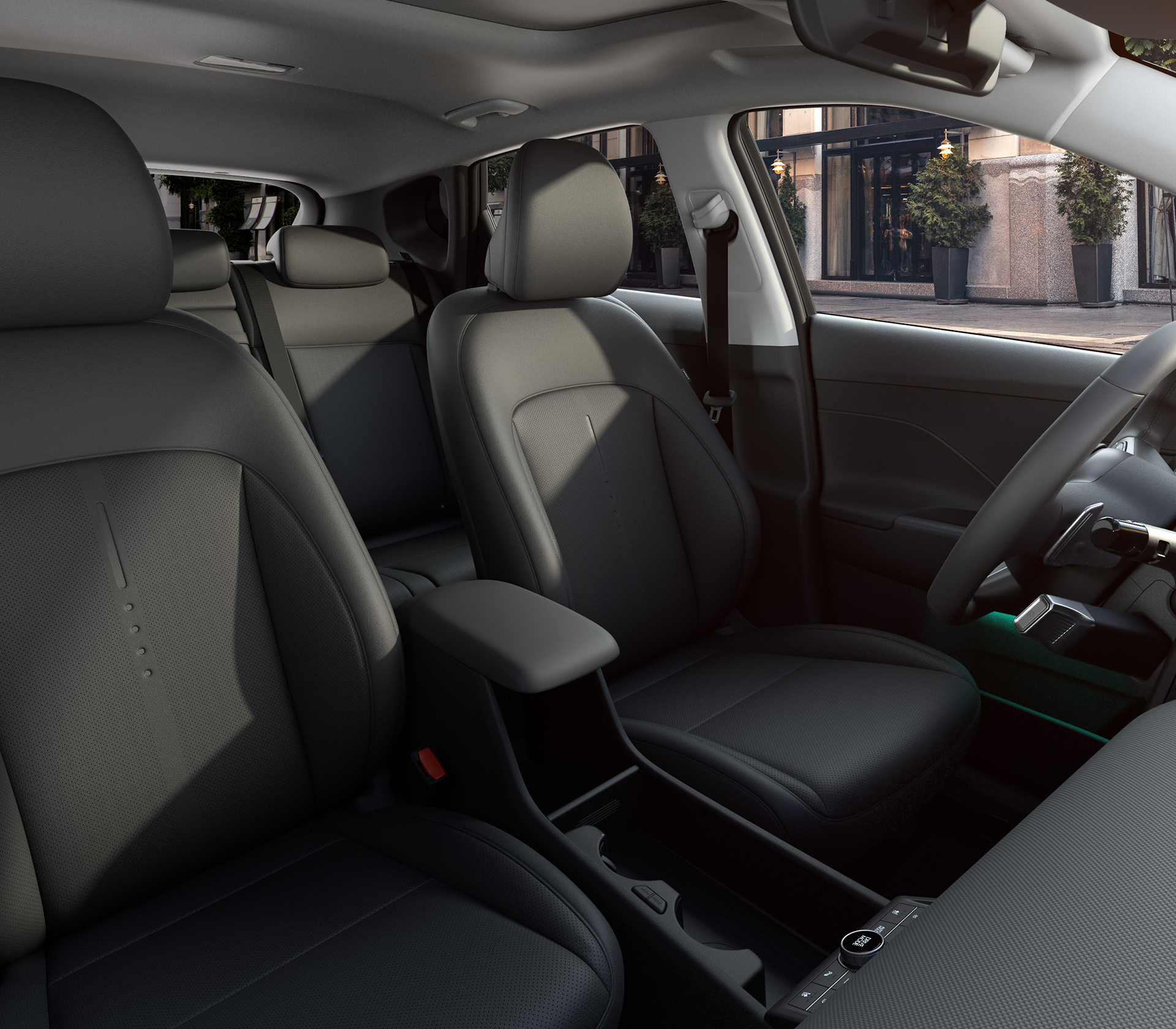 Hyundai KONA die Innensitze vorne in schwarzu