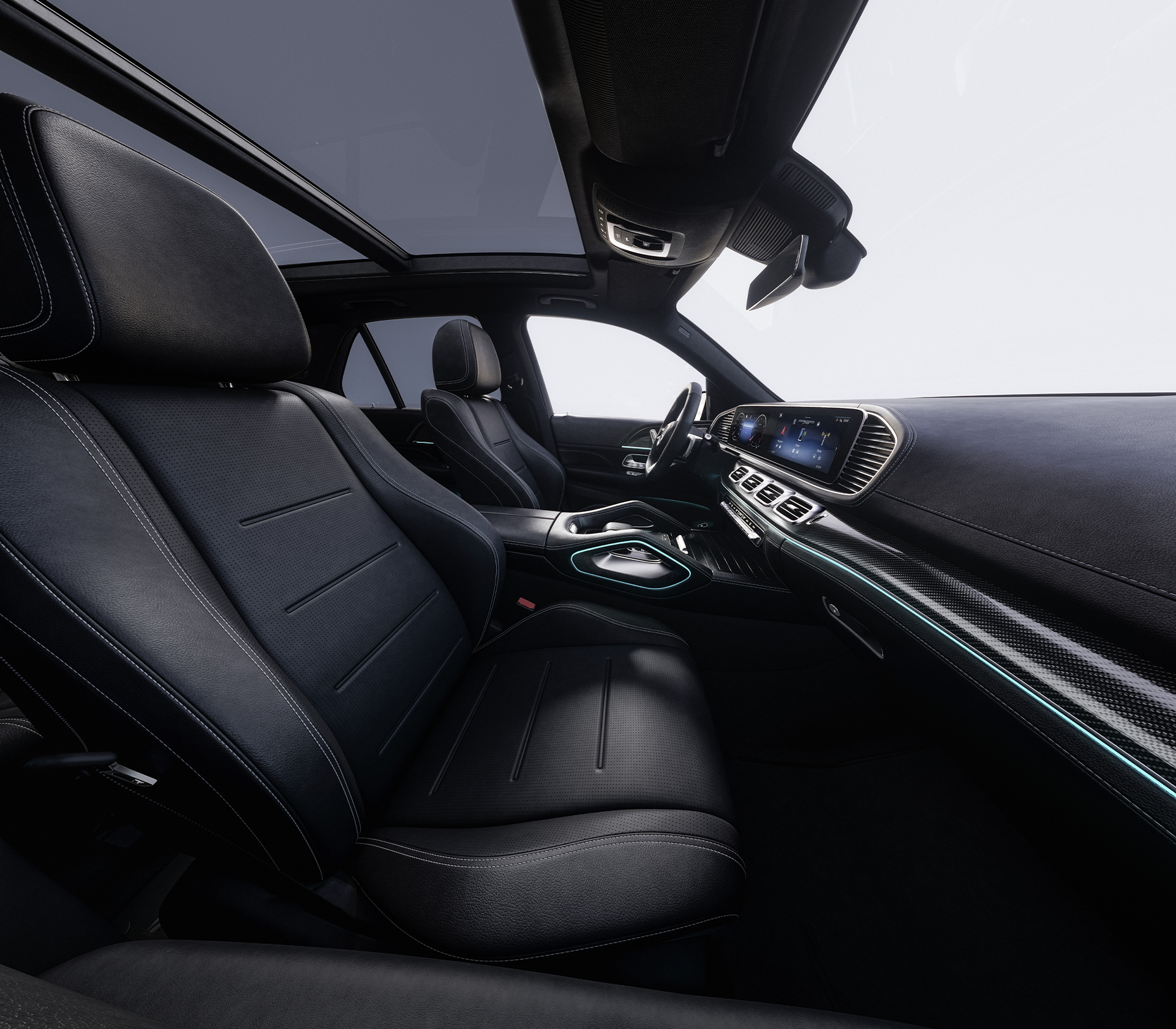 Mercedes-Benz GLE SUV Frontsitz seitliche Perspektive