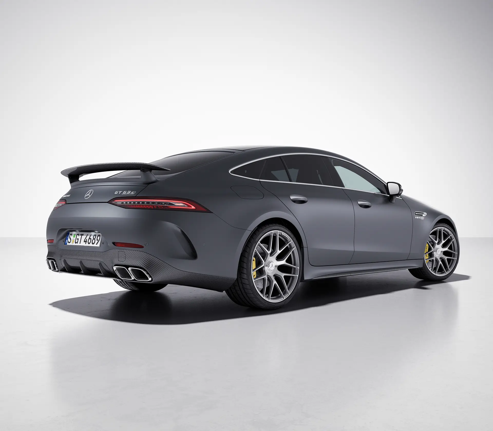 Mercedes-AMG Gt-4Türer Heckansicht mit Spoiler