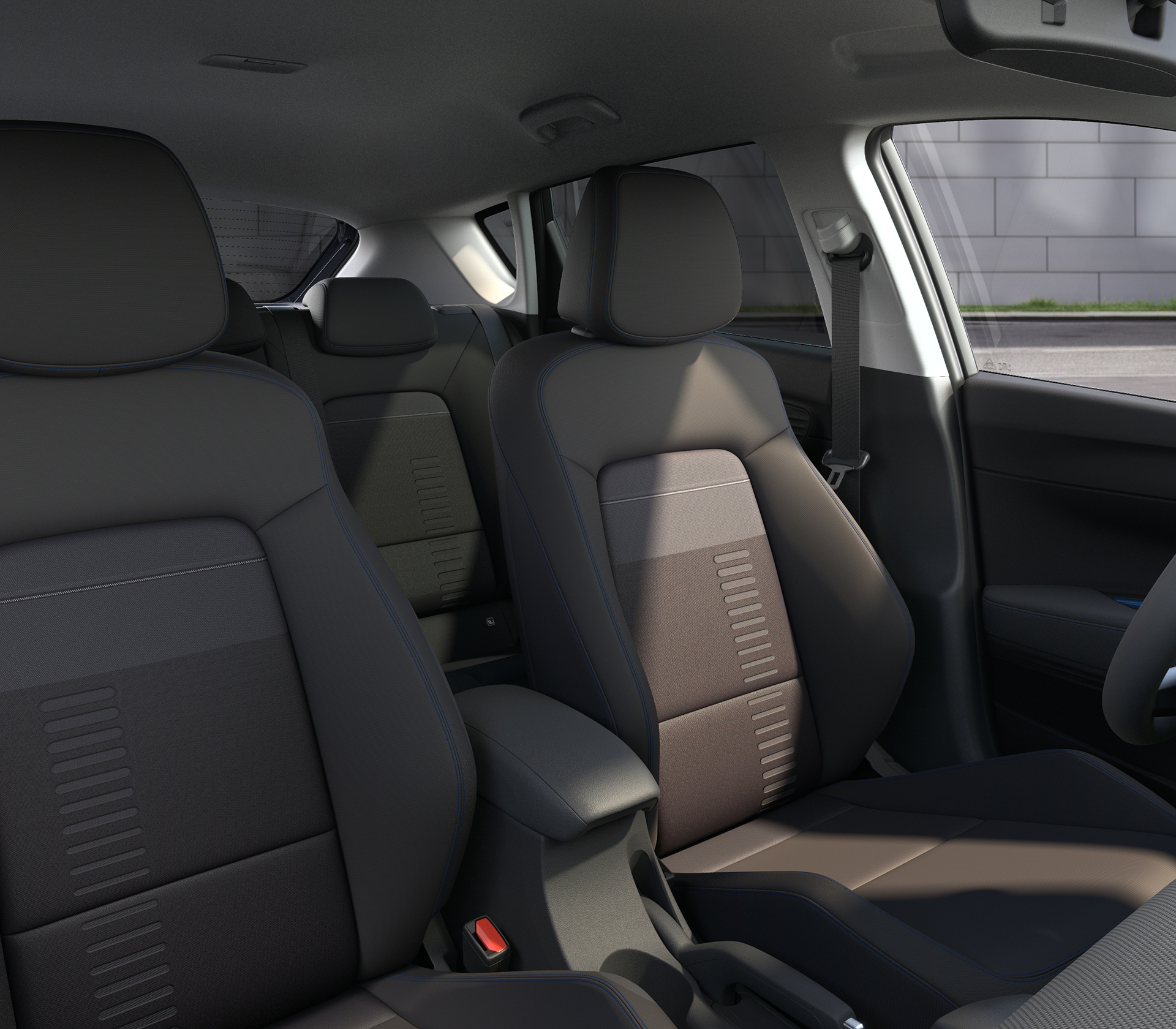 Hyundai BAYON Vordersitze von vorne in schwarz