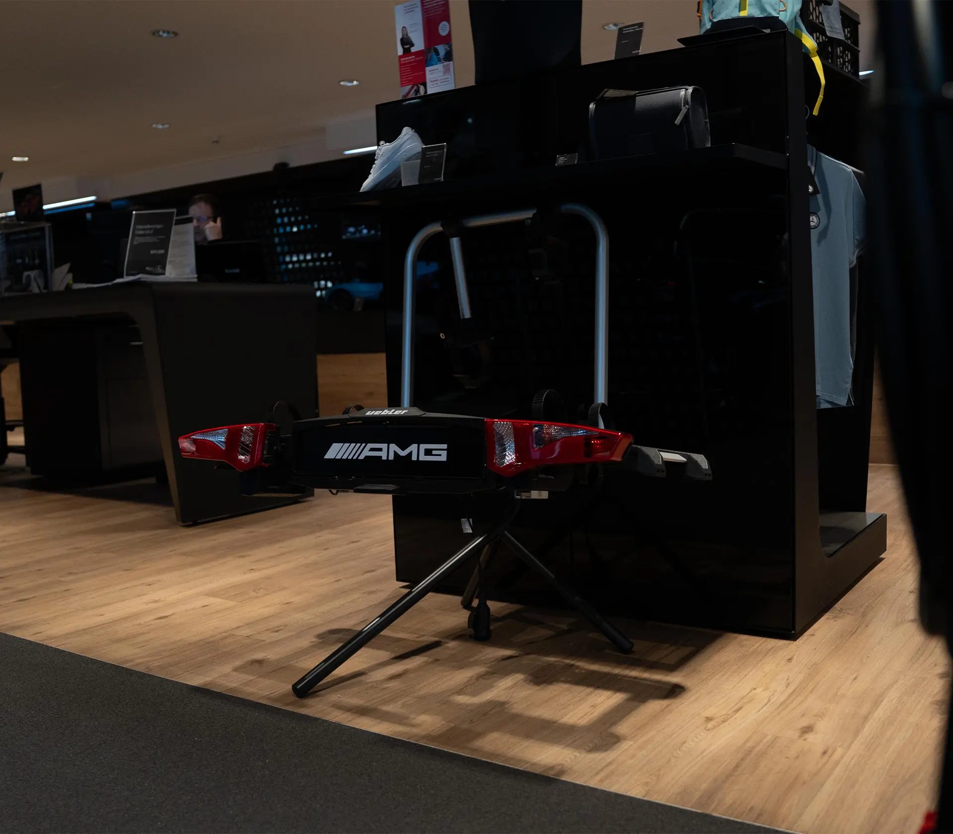 der Fahrradträger im Verkaufsraum